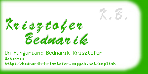 krisztofer bednarik business card